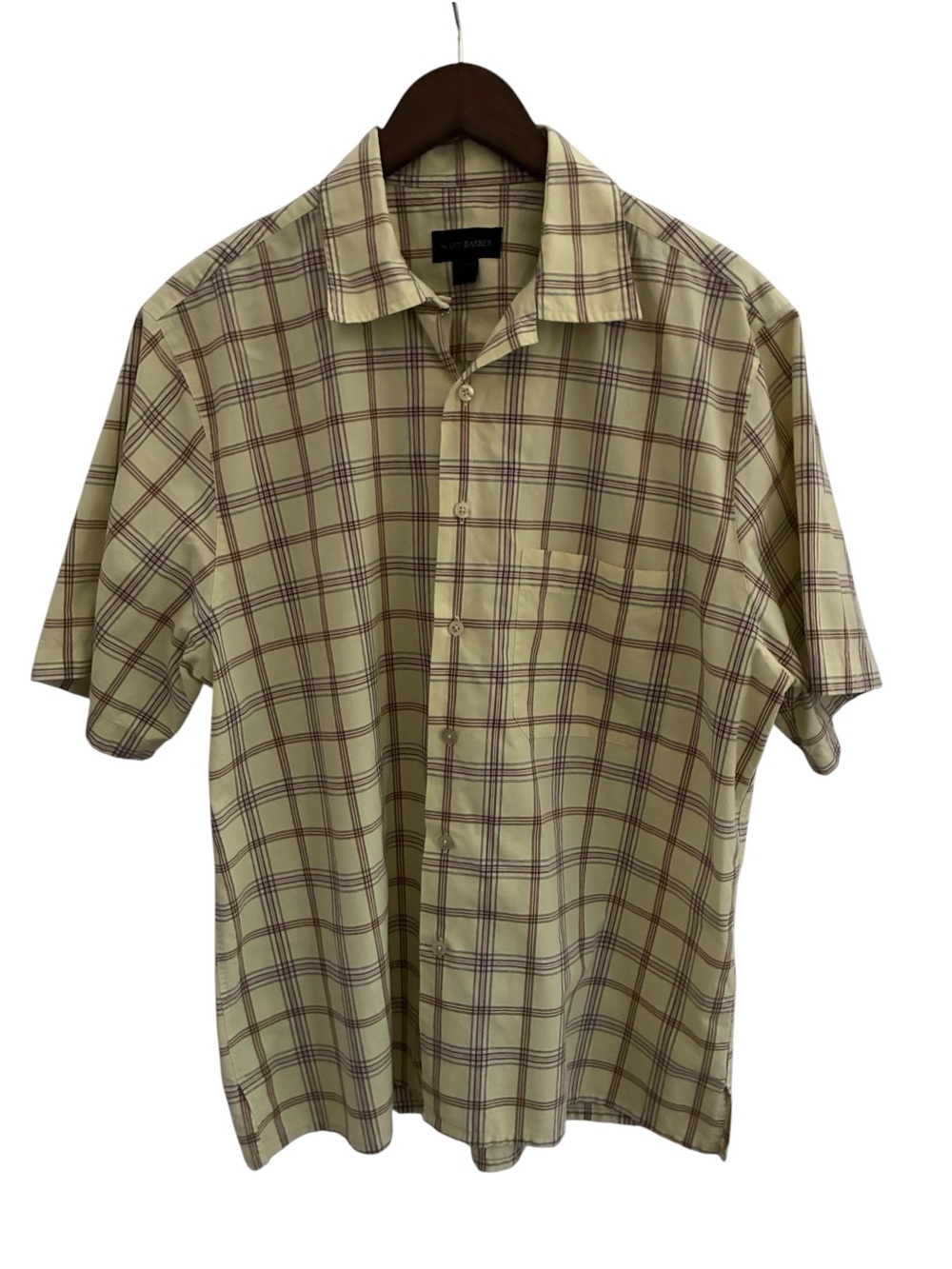 Scott Barber Plaid Button Up Shirt Men’s Size L
